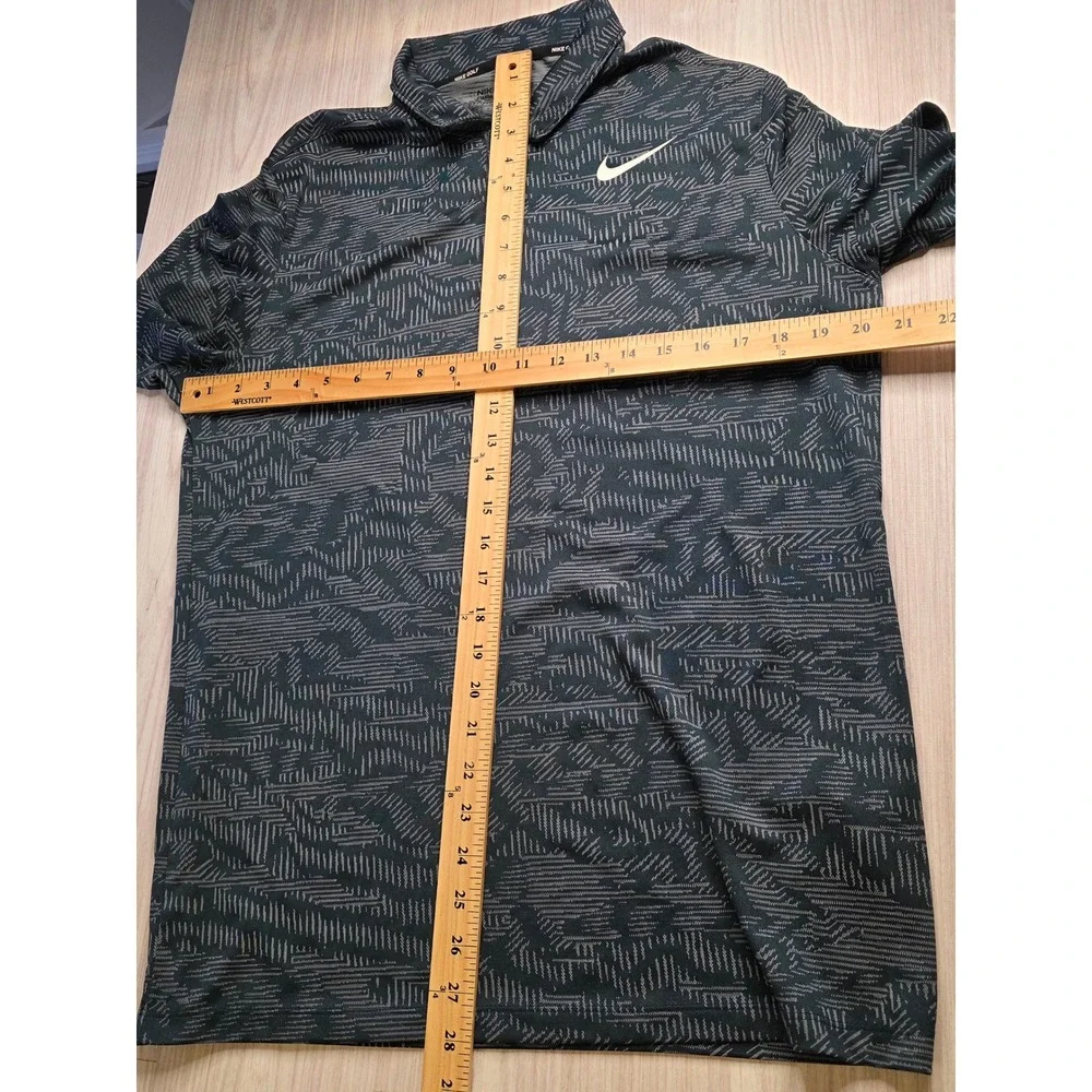 Nike Golf Dri-FIT Standard Fit Polo Shirt Men's Medium Gray Geometric Pattern
